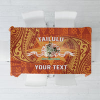 Personalised Tonga Tailulu College Tablecloth Since 1967 Special Kupesi Pattern Version 1 LT9 Gold - Polynesian Pride