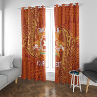 Personalised Tonga Tailulu College Window Curtain Since 1967 Special Kupesi Pattern Version 1 LT9 With Grommets Gold - Polynesian Pride
