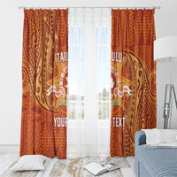 Personalised Tonga Tailulu College Window Curtain Since 1967 Special Kupesi Pattern Version 1 LT9 - Polynesian Pride