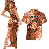 Personalised Tonga Tailulu College Couples Matching Short Sleeve Bodycon Dress and Hawaiian Shirt Since 1967 Special Kupesi Pattern Version 2 LT9 - Polynesian Pride