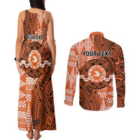 Personalised Tonga Tailulu College Couples Matching Tank Maxi Dress and Long Sleeve Button Shirt Since 1967 Special Kupesi Pattern Version 2 LT9 - Polynesian Pride