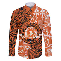 Personalised Tonga Tailulu College Family Matching Long Sleeve Bodycon Dress and Hawaiian Shirt Since 1967 Special Kupesi Pattern Version 2 LT9 Dad's Shirt - Long Sleeve Black - Polynesian Pride