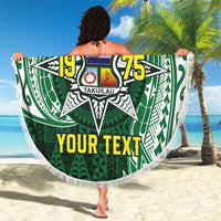 Personalised Tonga Takuilau College Beach Blanket Since 1975 Special Kupesi Pattern LT9 - Polynesian Pride