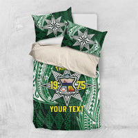 Personalised Tonga Takuilau College Bedding Set Since 1975 Special Kupesi Pattern LT9 US Twin 172cm x 218cm Green - Polynesian Pride