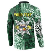 Personalised Tonga Takuilau College Button Sweatshirt Since 1975 Special Kupesi Pattern LT9 - Polynesian Pride
