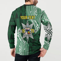 Personalised Tonga Takuilau College Button Sweatshirt Since 1975 Special Kupesi Pattern LT9 - Polynesian Pride