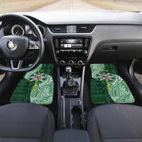 Personalised Tonga Takuilau College Car Mats Since 1975 Special Kupesi Pattern LT9 Set 2pcs - Front Green - Polynesian Pride