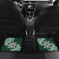 Personalised Tonga Takuilau College Car Mats Since 1975 Special Kupesi Pattern LT9 Set 2pcs - Back Green - Polynesian Pride