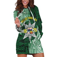 Personalised Tonga Takuilau College Hoodie Dress Since 1975 Special Kupesi Pattern LT9 Green - Polynesian Pride