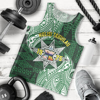 Personalised Tonga Takuilau College Men Tank Top Since 1975 Special Kupesi Pattern LT9 - Polynesian Pride