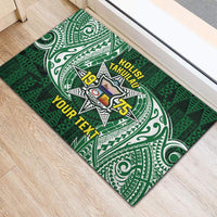 Personalised Tonga Takuilau College Rubber Doormat Since 1975 Special Kupesi Pattern LT9 - Polynesian Pride