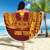 Personalised Tonga Beulah College Beach Blanket Since 1938 Special Kupesi Pattern LT9 - Polynesian Pride