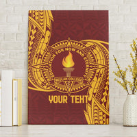 Personalised Tonga Beulah College Canvas Wall Art Since 1938 Special Kupesi Pattern LT9 Without Frame Gold - Polynesian Pride