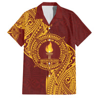 Personalised Tonga Beulah College Family Matching Off The Shoulder Long Sleeve Dress and Hawaiian Shirt Since 1938 Special Kupesi Pattern