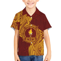 Personalised Tonga Beulah College Family Matching Puletasi and Hawaiian Shirt Since 1938 Special Kupesi Pattern