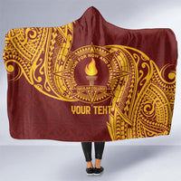 Personalised Tonga Beulah College Hooded Blanket Since 1938 Special Kupesi Pattern LT9 - Polynesian Pride