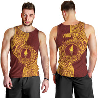 Personalised Tonga Beulah College Men Tank Top Since 1938 Special Kupesi Pattern LT9 - Polynesian Pride