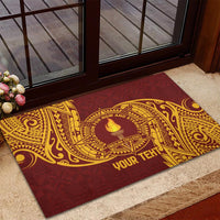 Personalised Tonga Beulah College Rubber Doormat Since 1938 Special Kupesi Pattern LT9 - Polynesian Pride