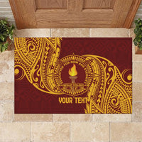 Personalised Tonga Beulah College Rubber Doormat Since 1938 Special Kupesi Pattern LT9 - Polynesian Pride