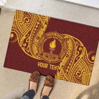 Personalised Tonga Beulah College Rubber Doormat Since 1938 Special Kupesi Pattern LT9 - Polynesian Pride
