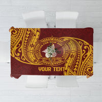 Personalised Tonga Beulah College Tablecloth Since 1938 Special Kupesi Pattern LT9 Gold - Polynesian Pride