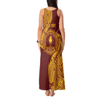 Personalised Tonga Beulah College Tank Maxi Dress Since 1938 Special Kupesi Pattern LT9 - Polynesian Pride