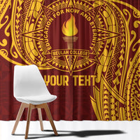 Personalised Tonga Beulah College Window Curtain Since 1938 Special Kupesi Pattern LT9 - Polynesian Pride