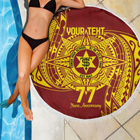 Personalised Tonga High School 77th Anniversary Beach Blanket Special Kupesi Pattern LT9 - Polynesian Pride