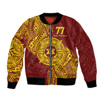Personalised Tonga High School 77th Anniversary Bomber Jacket Special Kupesi Pattern LT9 Unisex Gold - Polynesian Pride