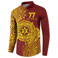 Personalised Tonga High School 77th Anniversary Button Sweatshirt Special Kupesi Pattern LT9 - Polynesian Pride