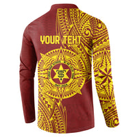 Personalised Tonga High School 77th Anniversary Button Sweatshirt Special Kupesi Pattern LT9 - Polynesian Pride