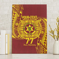 Personalised Tonga High School 77th Anniversary Canvas Wall Art Special Kupesi Pattern LT9 Without Frame Gold - Polynesian Pride