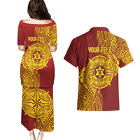 Personalised Tonga High School 77th Anniversary Couples Matching Puletasi and Hawaiian Shirt Special Kupesi Pattern LT9 - Polynesian Pride