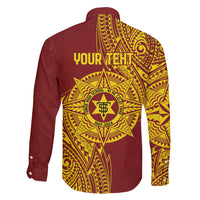 Personalised Tonga High School 77th Anniversary Family Matching Short Sleeve Bodycon Dress and Hawaiian Shirt Special Kupesi Pattern LT9 - Polynesian Pride