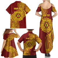 Personalised Tonga High School 77th Anniversary Family Matching Summer Maxi Dress and Hawaiian Shirt Special Kupesi Pattern LT9 - Polynesian Pride