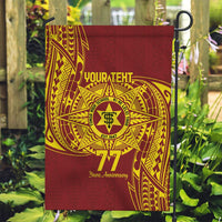 Personalised Tonga High School 77th Anniversary Garden Flag Special Kupesi Pattern LT9 Garden Flag Gold - Polynesian Pride