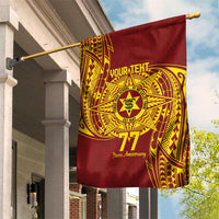 Personalised Tonga High School 77th Anniversary Garden Flag Special Kupesi Pattern LT9 House Flag Gold - Polynesian Pride