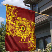 Personalised Tonga High School 77th Anniversary Garden Flag Special Kupesi Pattern LT9 - Polynesian Pride