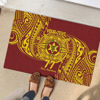 Personalised Tonga High School 77th Anniversary Rubber Doormat Special Kupesi Pattern LT9 - Polynesian Pride