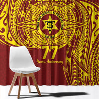 Personalised Tonga High School 77th Anniversary Window Curtain Special Kupesi Pattern LT9 - Polynesian Pride