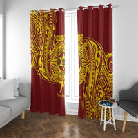 Personalised Tonga High School 77th Anniversary Window Curtain Special Kupesi Pattern LT9 With Grommets Gold - Polynesian Pride