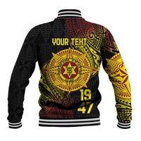 Personalised Tonga High School Baseball Jacket Since 1947 Special Kupesi Pattern LT9 - Polynesian Pride