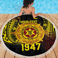 Personalised Tonga High School Beach Blanket Since 1947 Special Kupesi Pattern LT9 - Polynesian Pride