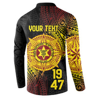 Personalised Tonga High School Button Sweatshirt Since 1947 Special Kupesi Pattern LT9 - Polynesian Pride