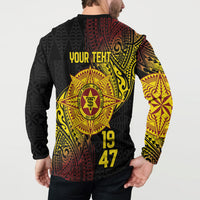 Personalised Tonga High School Button Sweatshirt Since 1947 Special Kupesi Pattern LT9 - Polynesian Pride