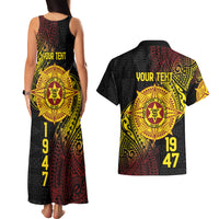 Personalised Tonga High School Couples Matching Tank Maxi Dress and Hawaiian Shirt Since 1947 Special Kupesi Pattern LT9 - Polynesian Pride
