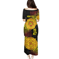 Personalised Tonga High School Family Matching Puletasi and Hawaiian Shirt Since 1947 Special Kupesi Pattern LT9 - Polynesian Pride