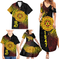 Personalised Tonga High School Family Matching Summer Maxi Dress and Hawaiian Shirt Since 1947 Special Kupesi Pattern LT9 - Polynesian Pride