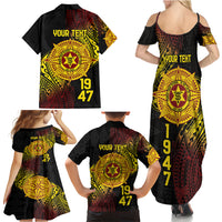 Personalised Tonga High School Family Matching Summer Maxi Dress and Hawaiian Shirt Since 1947 Special Kupesi Pattern LT9 - Polynesian Pride