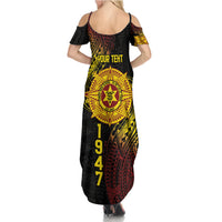 Personalised Tonga High School Family Matching Summer Maxi Dress and Hawaiian Shirt Since 1947 Special Kupesi Pattern LT9 - Polynesian Pride